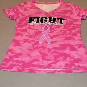Pink camouflage Breast Cancer Awareness Tee